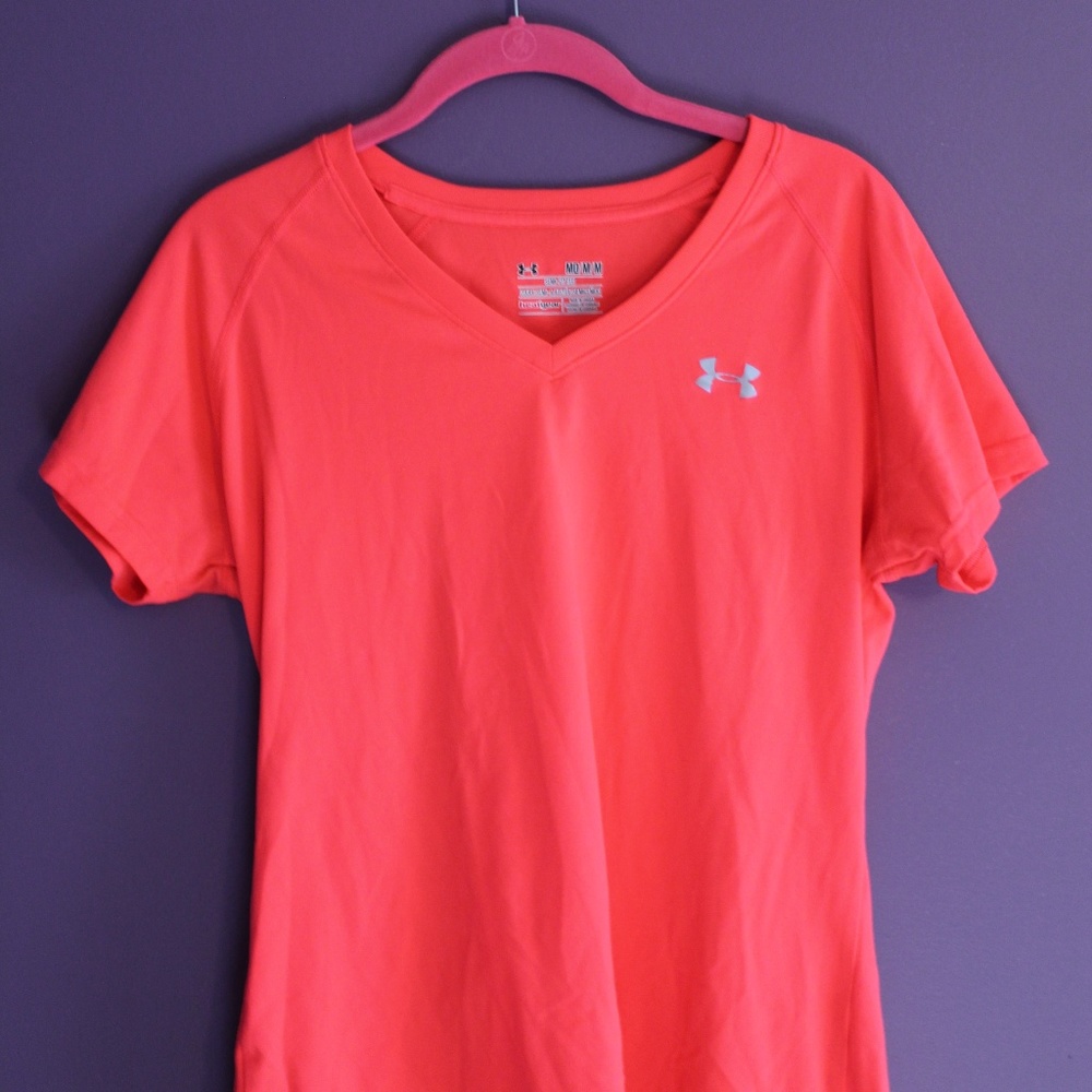 Under Armour Neon Coral Workout Tee